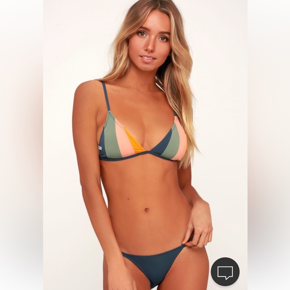 North Shore Navy Blue Multi Striped Bikini Set - Picture 3 of 6